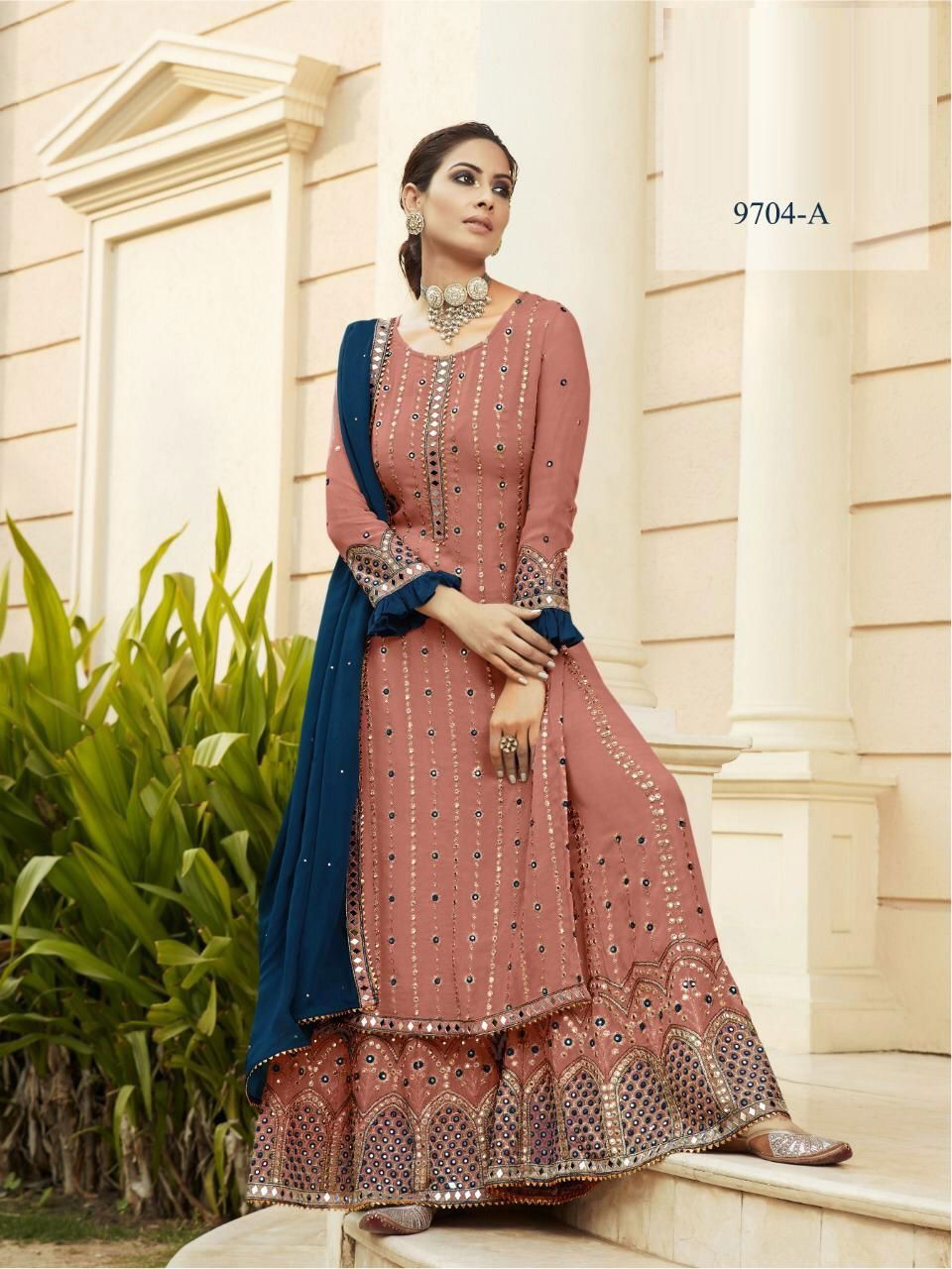 R Nazakat 9705 Heavy Festive Wear Wholesale Georgette Designer Suits